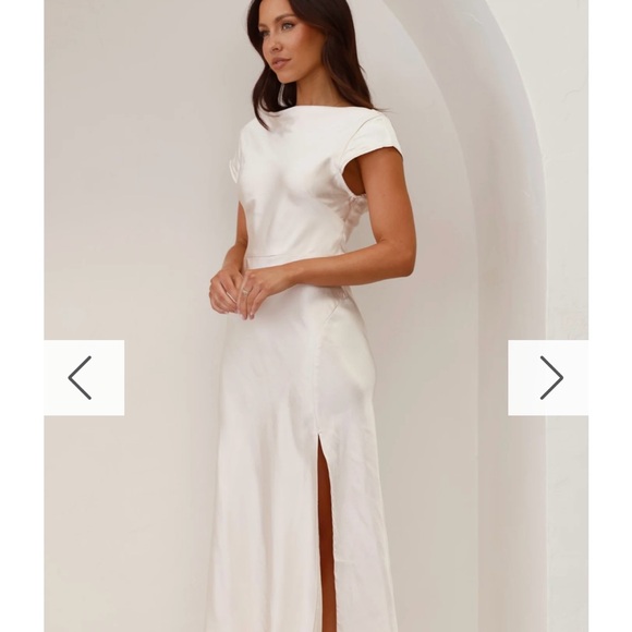 NWT Billy J White Sheath Midi Dress with Bateau Neckline - Picture 3 of 7